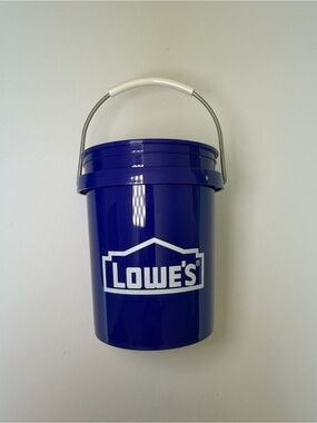 Mini Lowe’s Blue Utility Bucket with Metal Handle